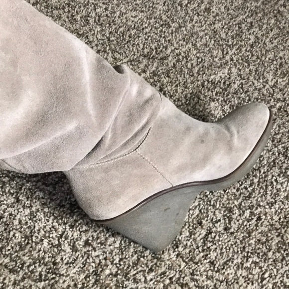 Grayish taupe rare b. Makowski over knee boots - Picture 7 of 8